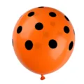 Ballon en latex à pois noirs orange de 12 pouces pour décorations de fête d'anniversaire. - Ballons en latex à pois noirs et orange de 12 pouces