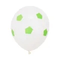 Ballon en latex blanc de 12 pouces avec motif de football vert pour decoration de fete. - 100 pcs 12 pouces ballons en latex à carreaux blancs et verts