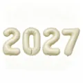 2027 Nummer Aluminiumfolie Ballons Cremeweiß Neujahr Abschluss Party Deko Ballons - Creme 2027 / 32 Zoll