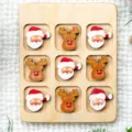 Juego de mesa de tres en raya de Navidad de madera, regalos de viaje para niños. - Estilo Papá Noel Y Reno