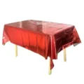 Nappe de table jetable en aluminium metallique rouge pour decoration de fete et event. - 137cm*185cm / Rouge