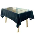 Nappe métallique jetable noire couverture de table en feuille pour la décoration - 137cm*185cm / Noir