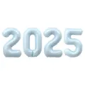 Kit de ballons en aluminium chiffres 2025 bleu clair, parfait pour décoration du Nouvel An. - Ballons Numériques 2025 / 32 pouces / Bleu clair