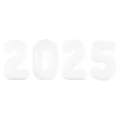 ballons aluminium chiffre 2025 blanc ensemble pour decoration fete du nouvel an. - Blanc