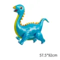 Ballon aluminium dinosaure bleu pour décoration de fête d'anniversaire enfant, mignon animal cartoon. - Dinosaure Gallimimus 3D - 2 / Bleu