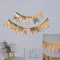 Bannière d'anniversaire feuille holographique fanions queue d'aronde décoration de fête or - Banderole dorée avec lettres anglaises dorées à l'héliogravure