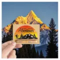 Wooden money gift card holder with mountain design, perfect birthday gift for friends. - Sunset Snowy Mountain