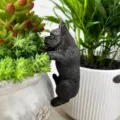 Bronze French bulldog flower pot hanging ornament, cute resin dog planter decor for garden. - French Bulldog