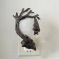 Detailed view of Halloween bat and tree night light plug-in design, spooky home decor accent. - Bat with Light / US Plug