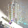 Crystal chandelier suncatcher prism hanging pendant featuring colorful rainbow light effect. - Claw-Set Pointed Beads