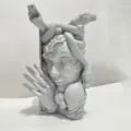 Resin Medusa bookend sculpture fantasy desktop ornament bookshelf decor grey color - Grey Snake Girl