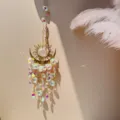 Sun catcher crystal prism window hanging sun and moon rainbow maker home decor gift - AB Color Moon