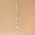 Kristallen zonnevanger hangend ornament met 3D metalen spiraal en sprankelende prismabal. - Zilver AB Kleur