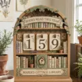 Wooden reading tracker book shelf decor calendar display for book lovers and home office. - Double Layer 18*13 / Style 1