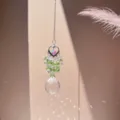 Heart crystal suncatcher prism hanging decor for garden window home decoration detail view - Green