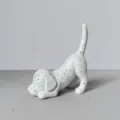 Close-up detail of the creative resin spotted dog ornament showing fine texture and cute pose. - Ring Dog - Spotted