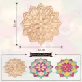 Suspension murale en bois mandala fleur et sous-verre de coloriage DIY pour festival Diwali. - Style 4