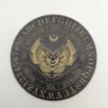 Wooden laser engraved moth pattern meditation tray detail view, mysterious home decor. - Letter F