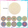 Enfants DIY mandala en bois ensemble de peinture tranche de bois non peinte jouet d'artisanat - Style A Rond Ensemble de 10 Pièces / 20x20cm