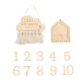 Plaque Porte Sommeil Bébé Style Nordique Décoration Chambre Enfant Chiffres Jalon En Bois - Kit de panneaux d'avertissement bébé dort