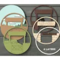 Detailed view of wooden farmhouse animal welcome board with layered rustic barn and horse design. - 25cm / WELCOME