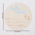 Wooden newborn birth announcement board hello world baby milestone card photography prop - 15cm / Sky Blue