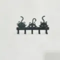 Gancio da parete per gatti in metallo nero con cinque ganci decorazione per chiavi casa - Gancio Gatto