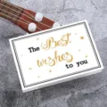 Goldfolien Grußkarte mit Spruch für Weihnachten und Geburtstag sowie Firmenjubiläum. - Die Besten Wünsche für Sie / Nur Karte