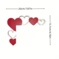 Wooden heart door corner decoration for Valentine day home decor, red and white wooden heart ornament. - Left Hollow Heart