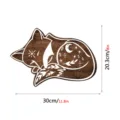 Wooden sleeping fox wall decor bohemian style celestial moon star wooden sign 30x20cm - Fox Style (MZ776)