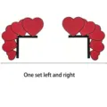 Valentine's Day wooden heart door corner decoration set, left and right home decor. - Left and Right 5 Hearts