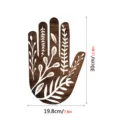 Wooden hand wall art decor with botanical leaf pattern, 30x19.8cm boho home decoration - Hand Style (MZ779)