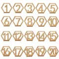 Houten Hexagonale Tafelnummers 1-20 Holle Stoelkaarten voor Bruiloft Café Tafeldecoratie - Cijfers 1-10