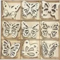 Unfertige Holzschmetterling Ausschnitt Bastelset mit Juteschnur im Sortierkasten - Schmetterling / 45 Stück (9cmx8cmx0.25cm)