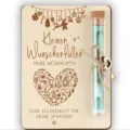 Wooden Christmas wish card gift with glass money tube holiday decoration rustic craft - Style 4