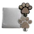 Wooden paw print wall hook for home decor, cute animal shape towel clothes hanger set of two. - Bubble Mailer Packaging / Black and White
