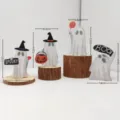 Halloween süße weiße Geist Holz Tischdekoration Set mit Maßangaben für Feiertagsparty. - Neues 4-teiliges Geister-Set B