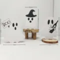 Halloween Holz Geist Tischdekoration Set süße weiße Geister Ornamente für Party Dekoration - Neues 3-teiliges Geister-Set C