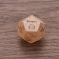 Houten 12-zijdige beslissingsdobbelsteen, romantisch voedsel selectie spel cadeau voor koppels. - Eetdobbelstenen