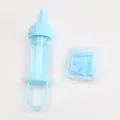 Pet nursing bottle syringe feeder set with silicone replacement nipples for kitten and puppy feeding. - Syringe with 5 Spare Nipples / Green