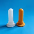 Silikon Haustier Nuckelflasche Ersatzsauger fuer neugeborene Katzen und Hunde, Set in Orange und Weiss. - L / Transparent