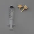 Pet feeding syringe set with silicone nipple attachments for young pets and puppies. - 10ml Syringe with Short & Long Nipples