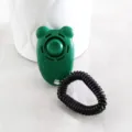 Grüner bärenförmiger Hunde-Klicker mit schwarzem Spiral-Armband für das Welpentraining - Grün