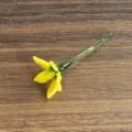 Handcrafted glazed yellow flower ornament, exquisite desktop decoration for room decor. - March - Daffodil