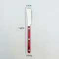 Stainless Steel Butter Knife Red ABS Plastic Handle Cheese Spreader Kitchen Tool - Single Stem / Red
