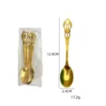 Stainless steel gold coffee spoon retro court style long handle mixing spoon tableware 1pc - Coffee Spoon / 6-Piece Pack / Gold