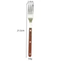 High Quality Stainless Steel Dinner Fork Featuring Wooden Handle and 21.5cm Length - 304 Walnut Wood Handle Dinner Fork