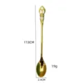 Vintage gold stainless steel long handle coffee spoon dessert mixing spoon 17.8cm - Iced Tea Spoon / Gold