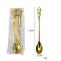 Gold stainless steel long handle coffee spoon dessert mixing spoon retro palace design. - Iced Tea Spoon / 6 Pieces/Pack / Gold