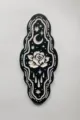 Gothic mystical wooden wall hanging detail showcasing intricate carved moon stars and rose motifs. - Style 9
